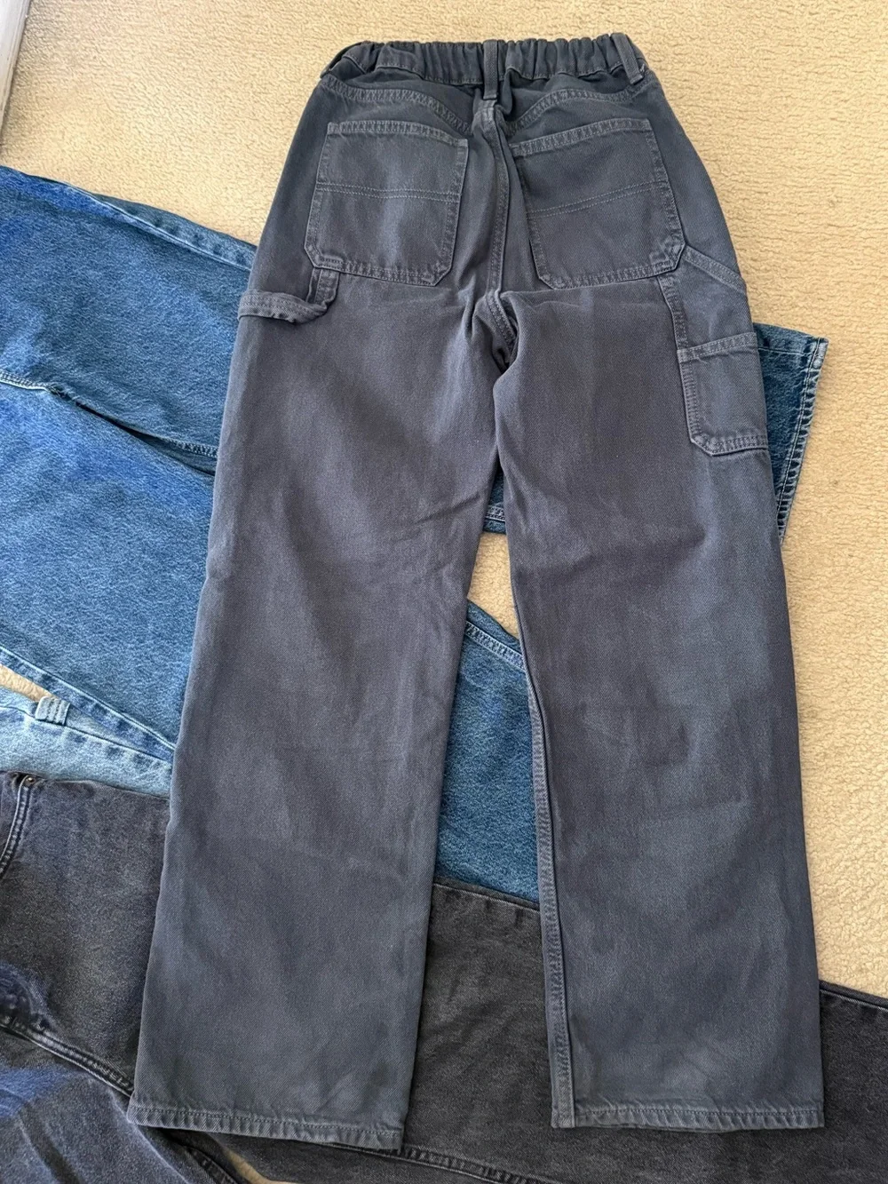 Boys Youth Old Navy Baggy Fit Casual Denim Cargo Pants Jeans
